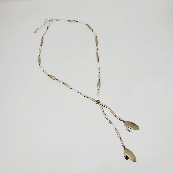 Chico's Two Tone Silver and Gold Tone Oval Necklace - Picture 6 of 8